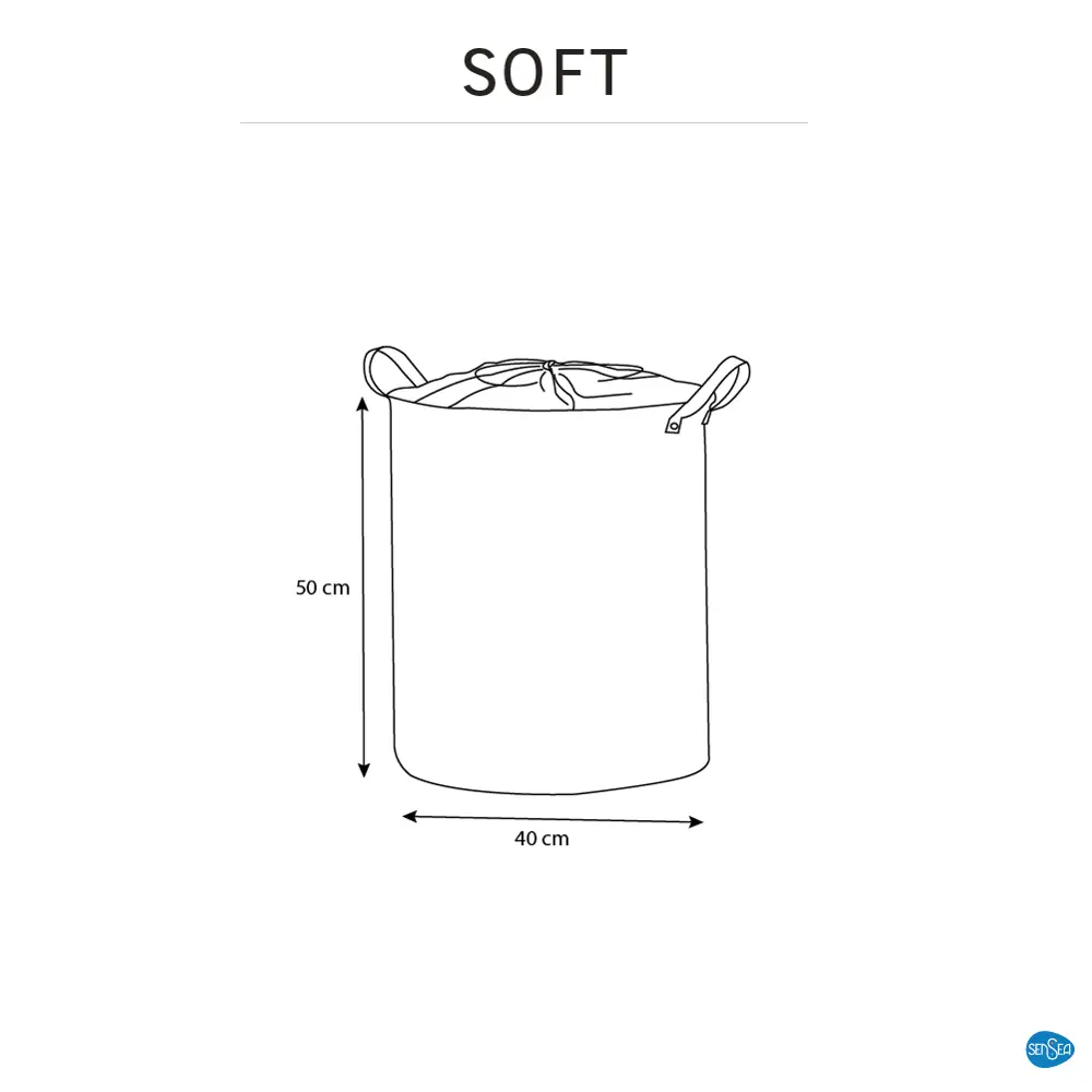 Корзина для белья Sensea Soft 60 л цвет серый STLM-2105711 - Вид №4