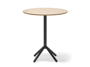 Высокий круглый металлический стол с ясенем