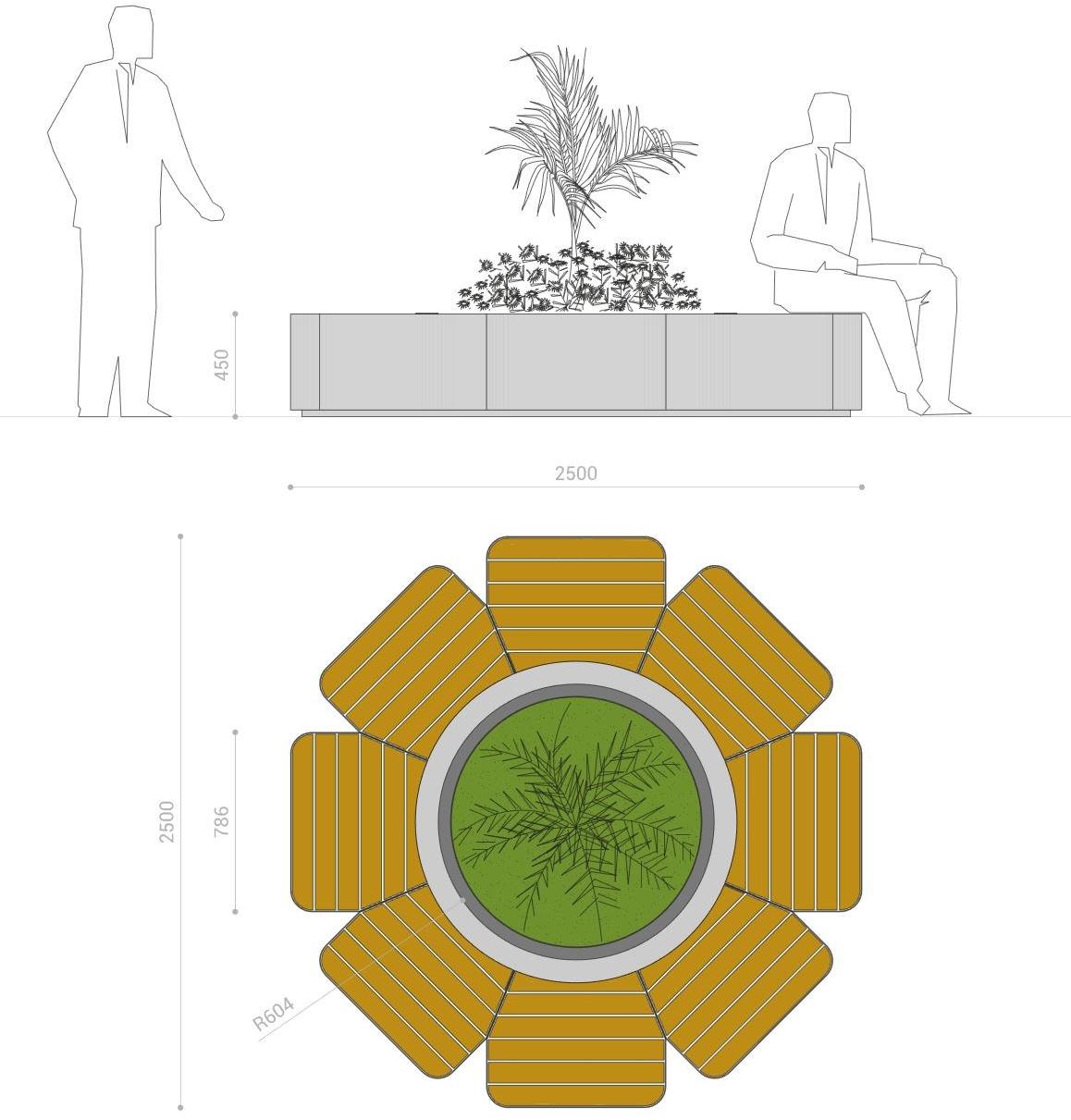 DIMCAR Круглая скамья со встроенной сеялкой Flora G466 - Вид №4