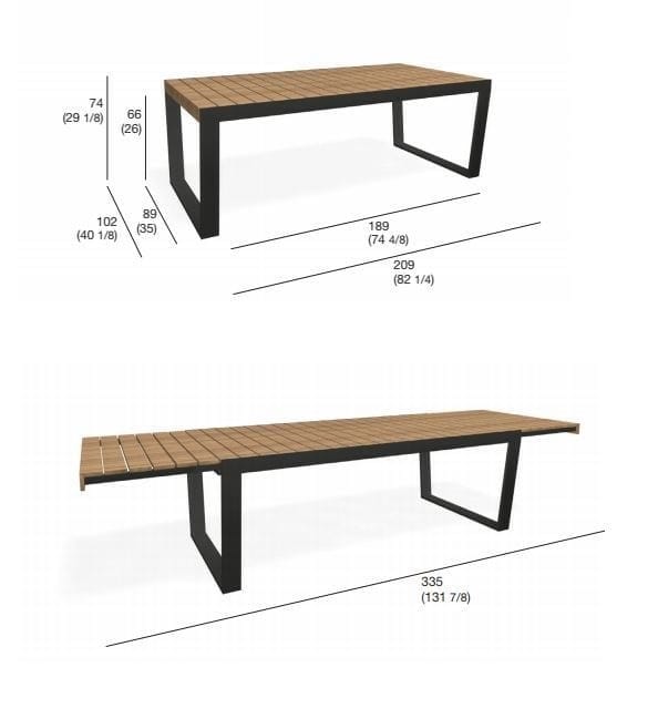 Выдвижной прямоугольный садовый стол RODA ARCH-00032958 - Вид №9