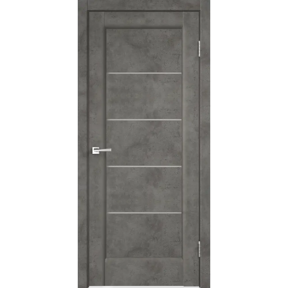 Комплект двери Сохо со стеклом 90x200 см ПВХ цвет лофт тёмный с добором 100 мм VELLDORIS STLM-2124844