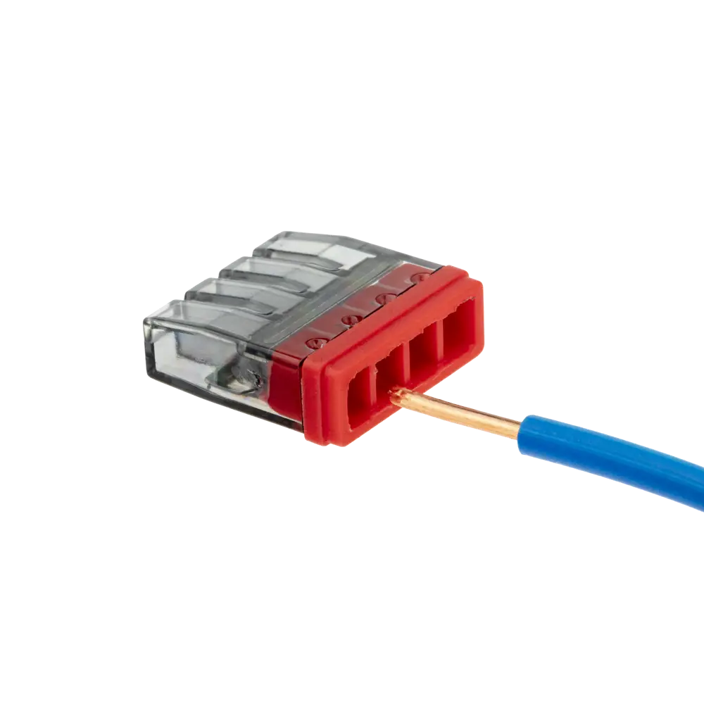 84509780 Клеммы монтажные самозажимные с пастой Duwi СМК 772-204 4-проводные 2,5мм² прозрачные 5шт 26730 0 STLM-1107525  - Вид №6