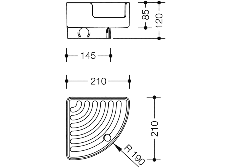 802.03B210 угловая полка HEWI Edition matt | Polyamid  - Вид №5