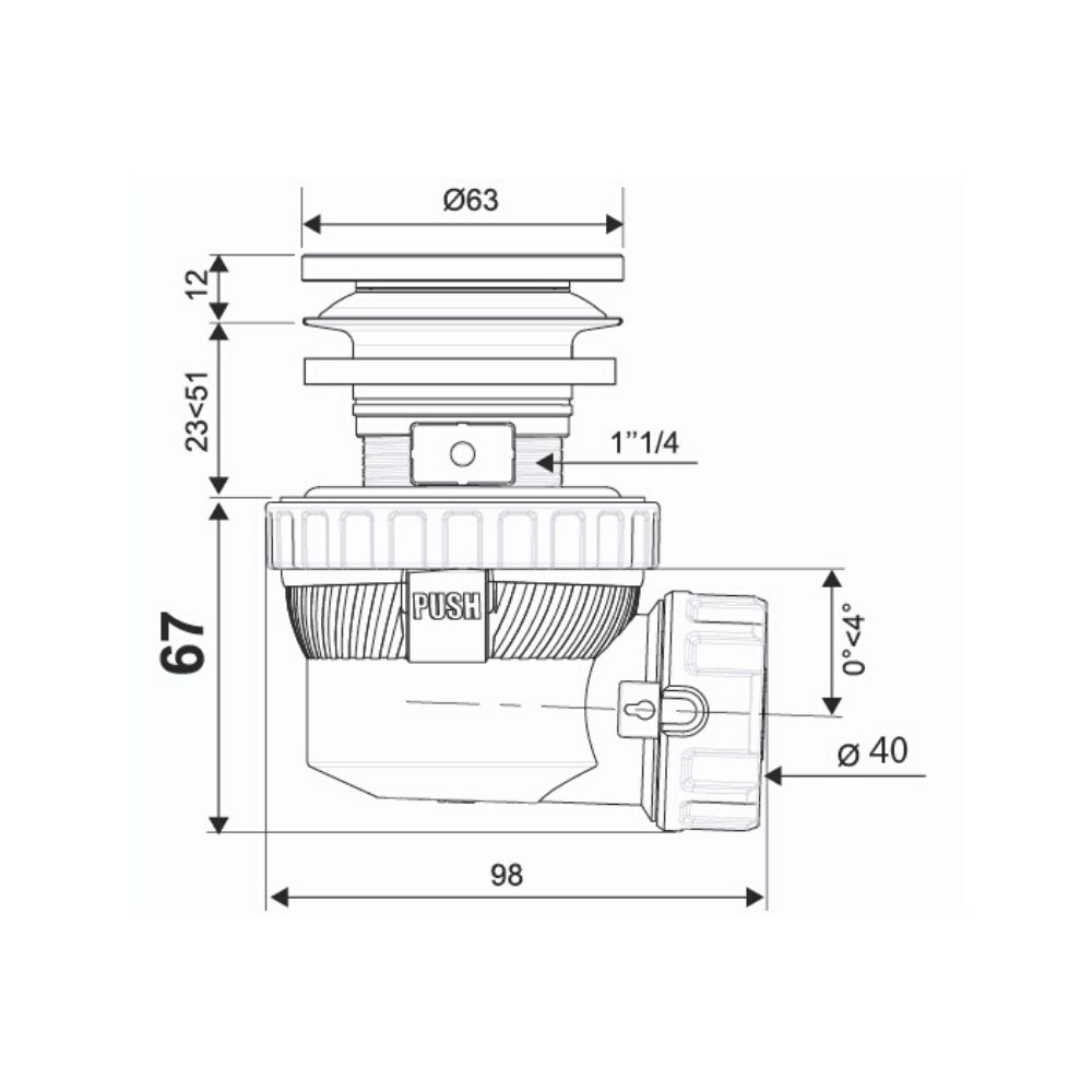 Сифон Nano Клик-Клак без перелива, выход 40 мм (30987054) 30987054 Santreyd  - Вид №1