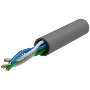 Кабель витая пара ITK U/UTP cat 5 CCA 2 пары PVC цвет серый
