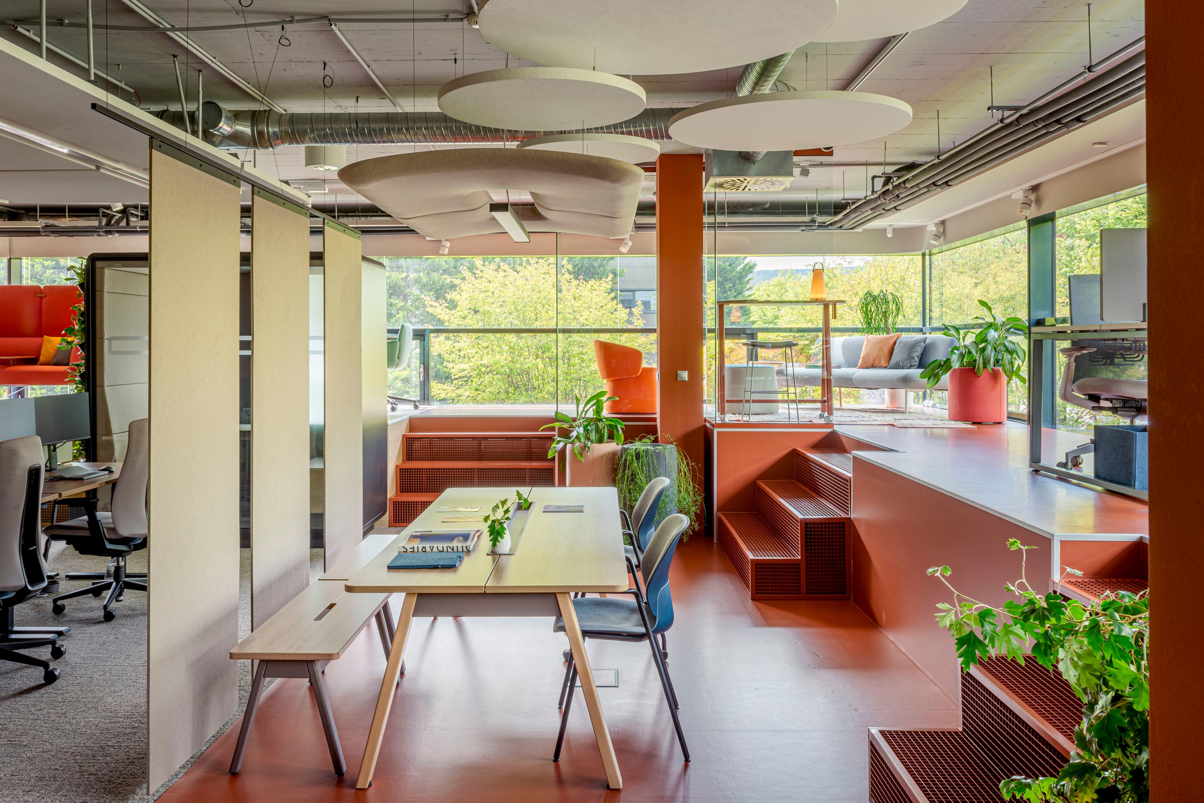 Модульный стол для совещаний из меламина с системой люверсов Haworth Intuity ARCH-00037737 - Вид №3