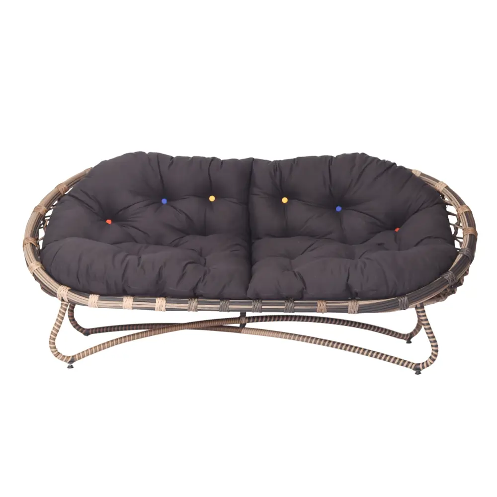 Диван садовый Niko 190x85x82 см искусственный ротанг темно-коричневый Santreyd STLM-2096317 - Вид №2