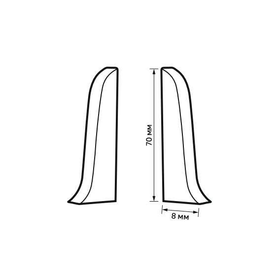 83411629 Заглушка левая и правая Дуб Веронский 70 мм 2 шт. STLM-0041179 ARTENS  - Вид №4