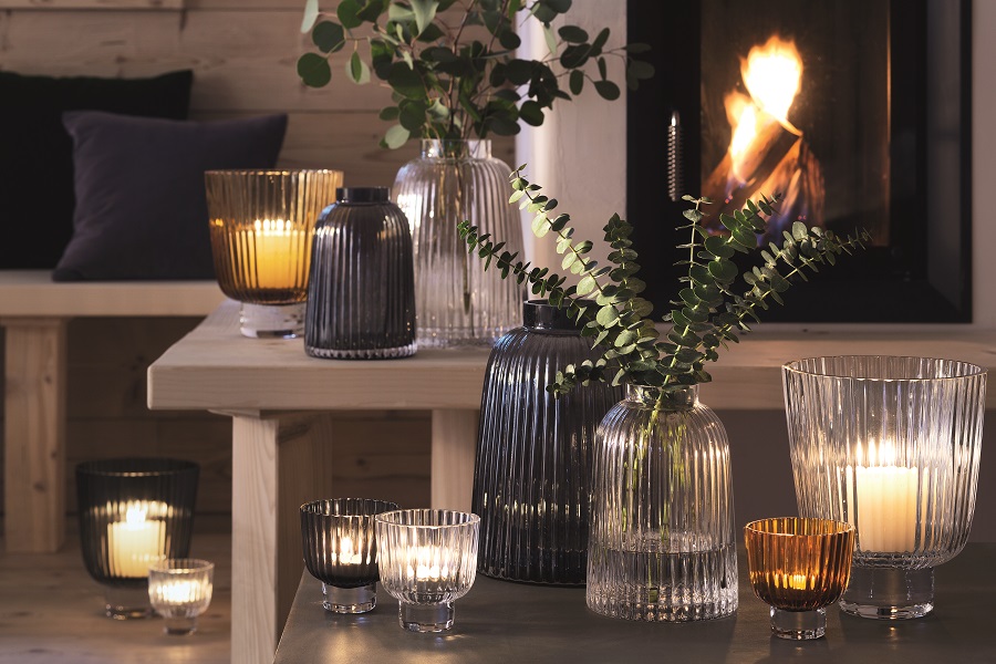 G1399-20-847 Ваза pleat, 20 см, серая LSA International  - Вид №1