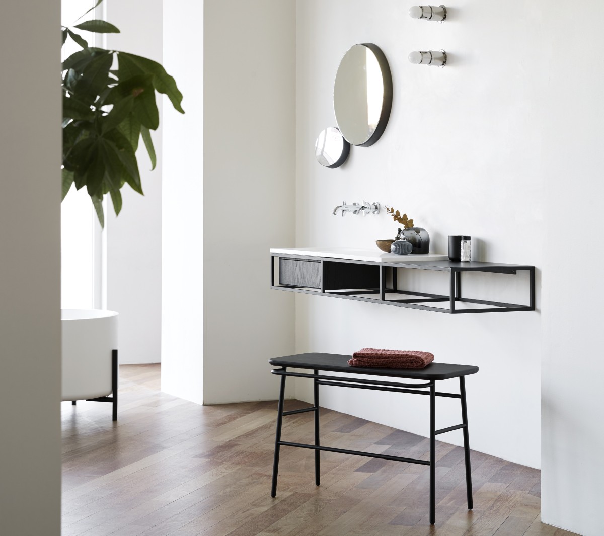 comp-composizione gs3b Подвесная раковина настенная прямоугольная Ex.T Frame черная - Вид №11