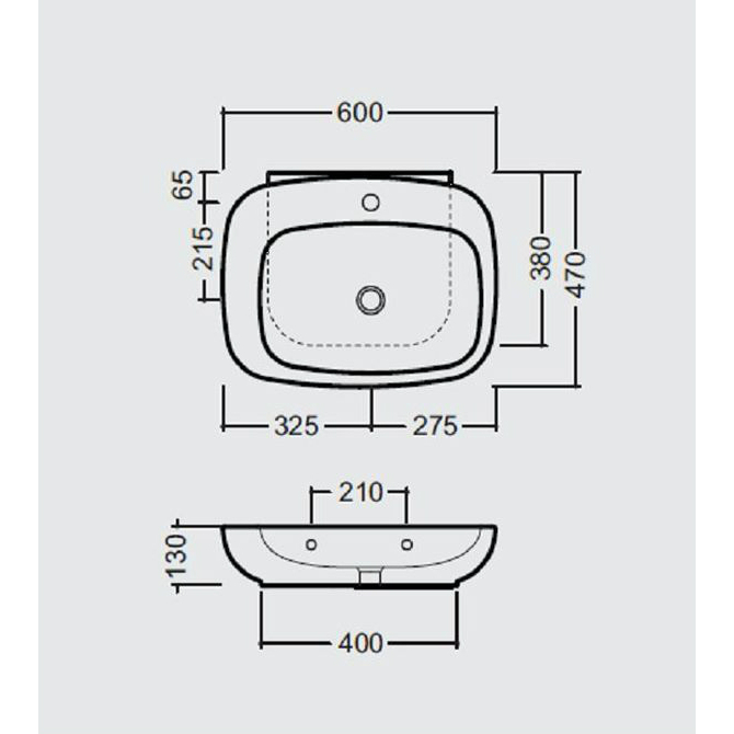 43368 Накладная раковина на столешницу  овальная Ceramica Hidra  - Вид №5