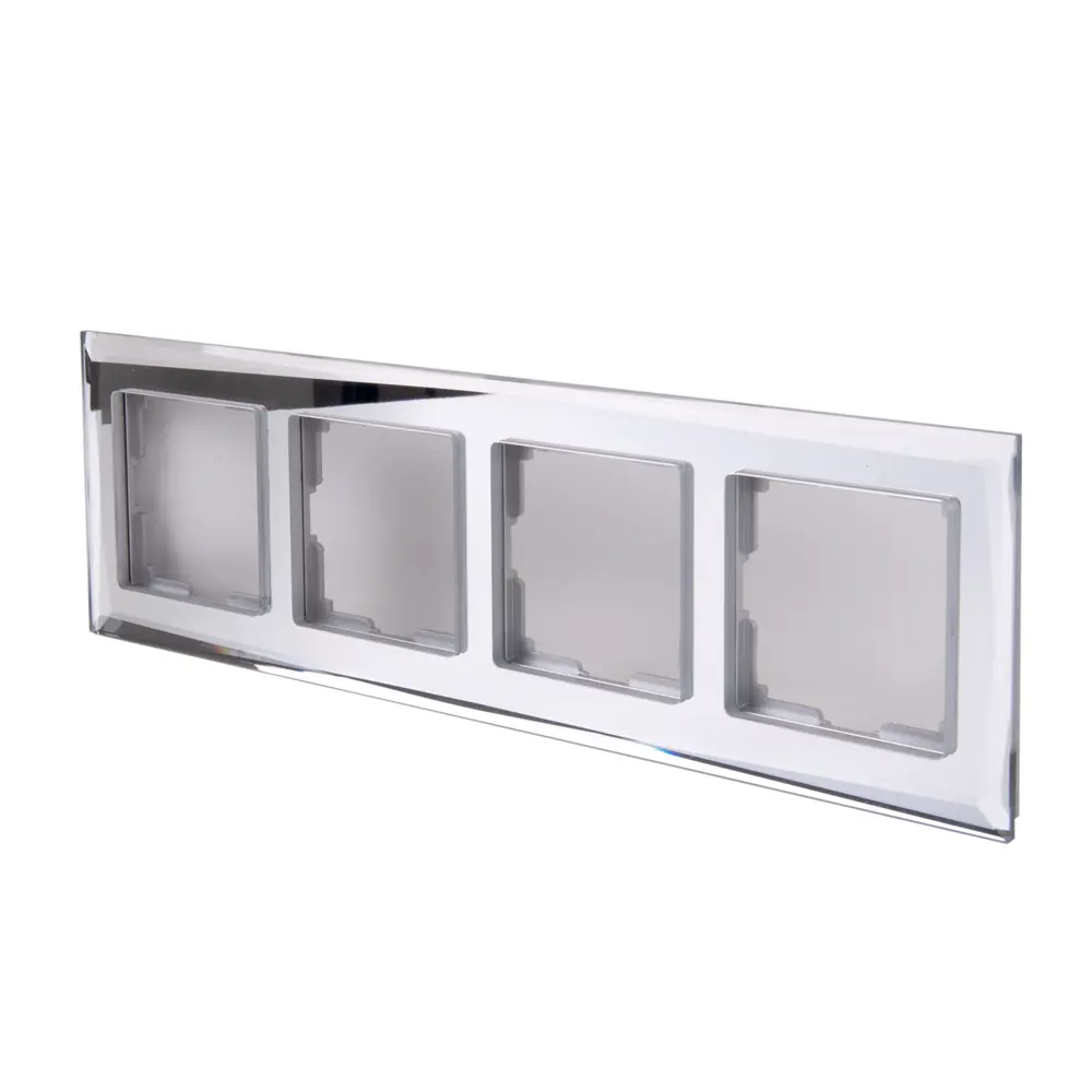 Рамка для розеток и выключателей Werkel Diamant А045798 4 поста стекло цвет зеркальный STLM-2044302 - Вид №1