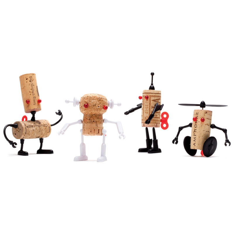 Декор для винной пробки robots Юри MONKEY BUSINESS ДИЗАЙНЕРСКИЕ 00-3862915 Черный  - Вид №3