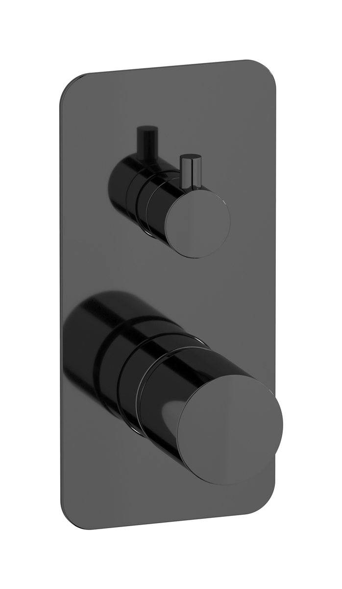 Внешние части встроенного в стену смесителя на 3 потребителя WE ARE IB rr312cf Black Chrome Brera