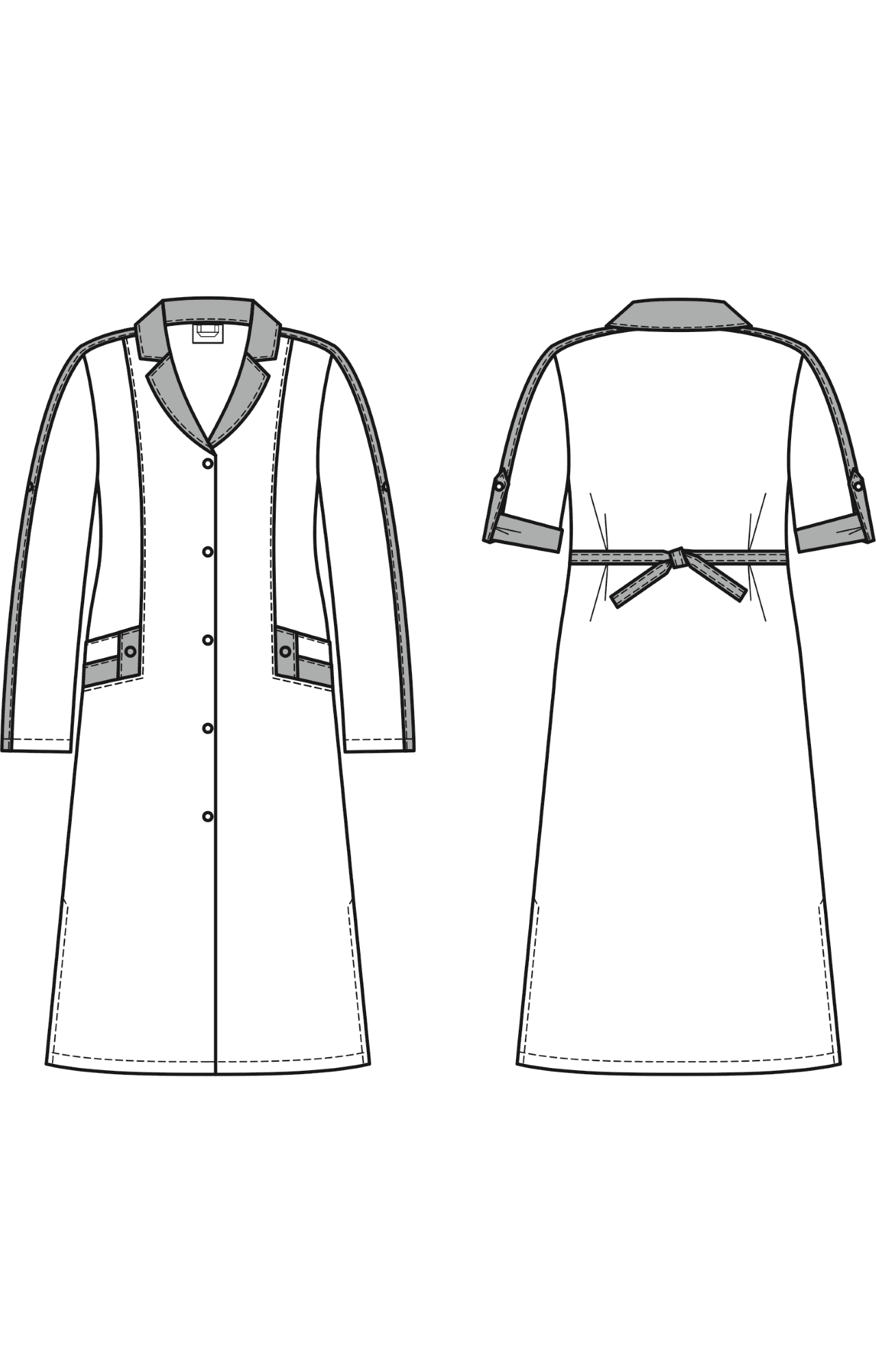 62841 Халат "Радуга NEW" длинный рукав голубой василек  Одежда для обслуживающего персонала  размер 60 Спецодежда  - Вид №2