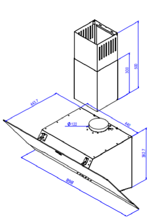 9067485 Вытяжка наклонная DeLonghi Linea 915 ВB белый/белый STDN-0028716 - Вид №12