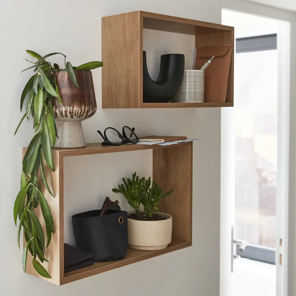 SPACEO: Набор полок из массива эвкалипта 45×27/40×22 см 82877496 STLM-0037343 - Вид №7