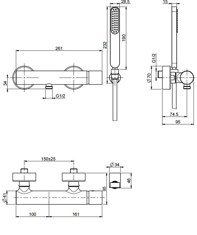 Однорычажный смеситель для душа FIMA CARLO FRATTINI Nomos GO ARCH-00063329 - Вид №2