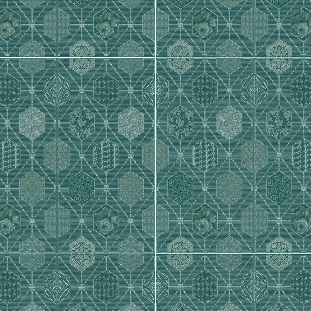 Декор настенный Azori Devore Geometria 31.5x63 см матовый цвет зеленый геометрия STLM-2164517 - Вид №1