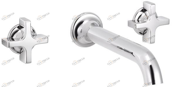 rvb Смеситель для умывальника настенный на 3 отверстия из хромированной латуни Times 4073.--.50