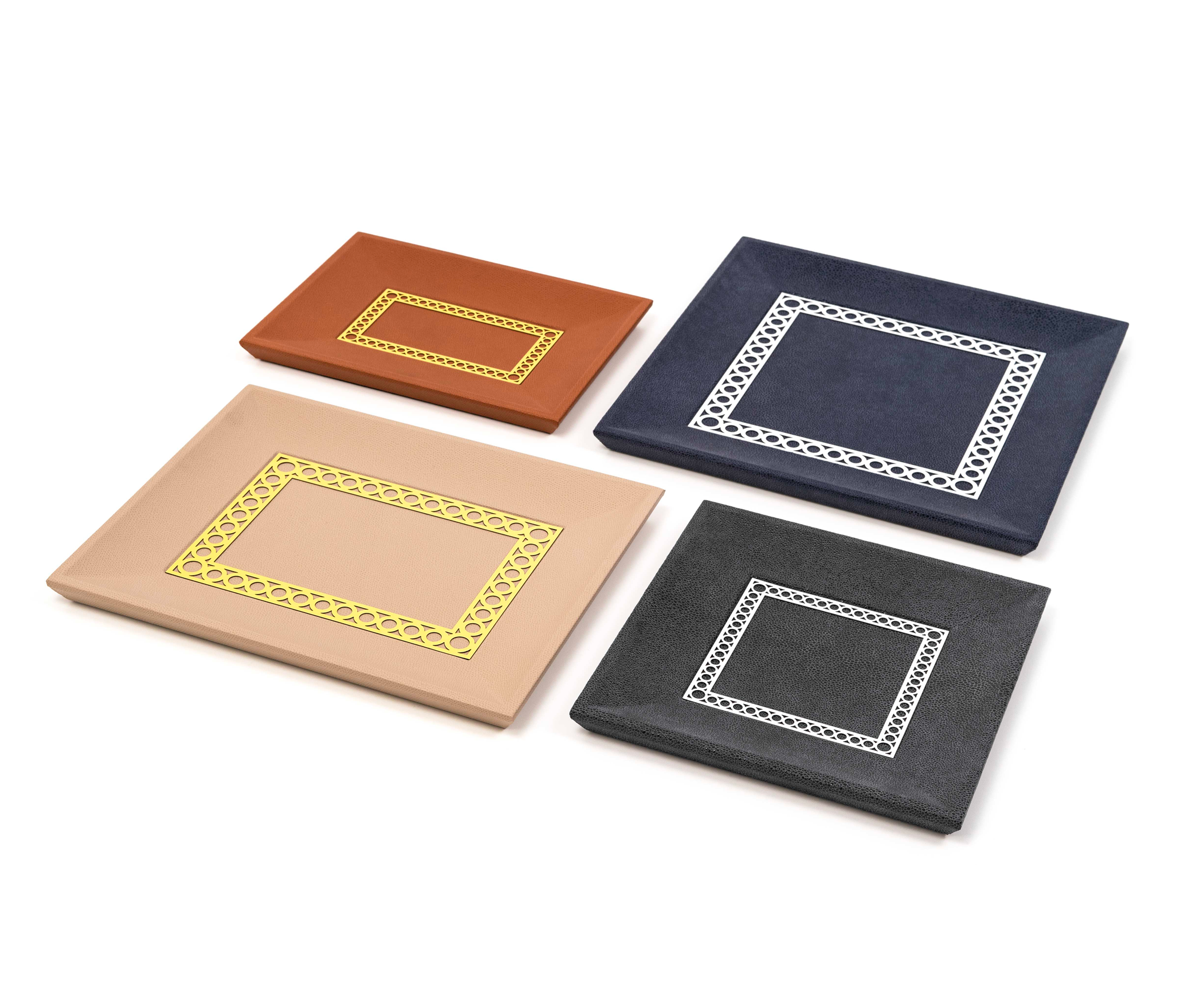 Поднос для мелочей Aston Square - 35X35 см/металл-хром/ари-кожа_светло-серый Pinetti 00.1891.061.015 - Вид №4