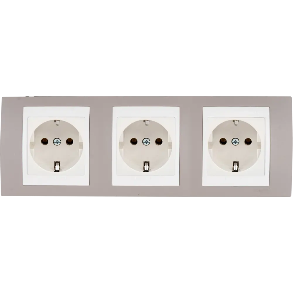 Рамка для розеток и выключателей Systeme Electric Unica 3 поста, цвет коричневый/бежевый STLM-2006869 - Вид №2