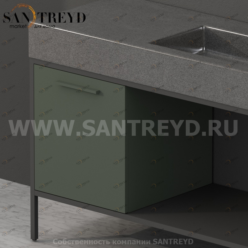 SS4548FE2 Тумба с открывающейся левой створкой (с 1 стеклянной полкой) Globo Ceramica Globo INCANTHO