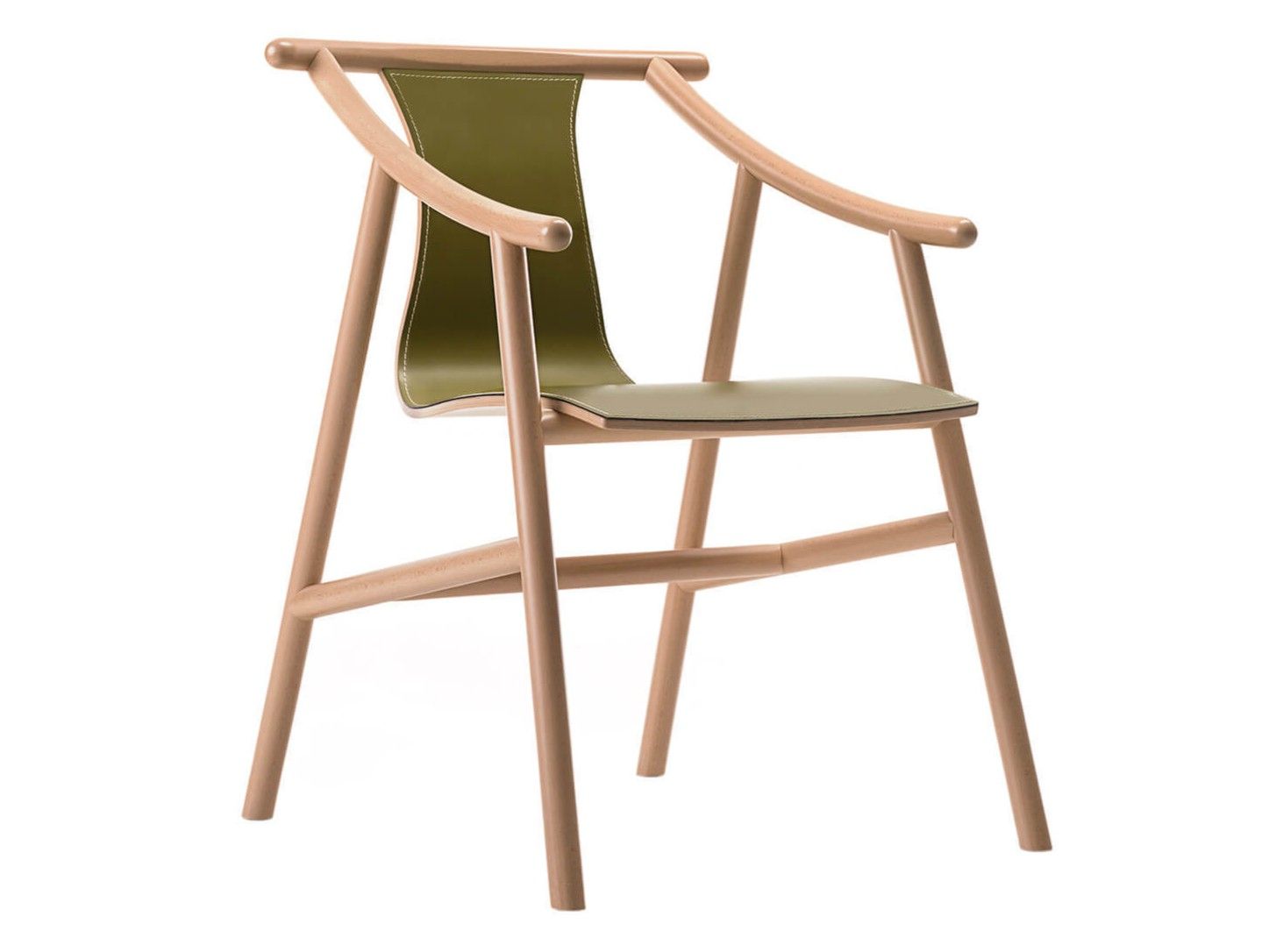 Кожаный стул с подлокотниками Wiener GTV Design Magistretti ARCH-00131831