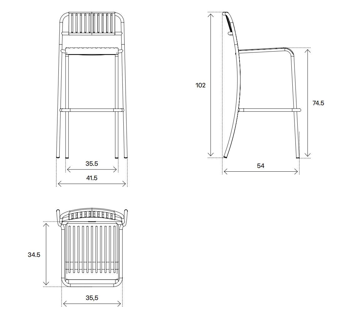 Садовый стул из нержавеющей стали со спинкой Tolix ARCH-00116776 - Вид №6