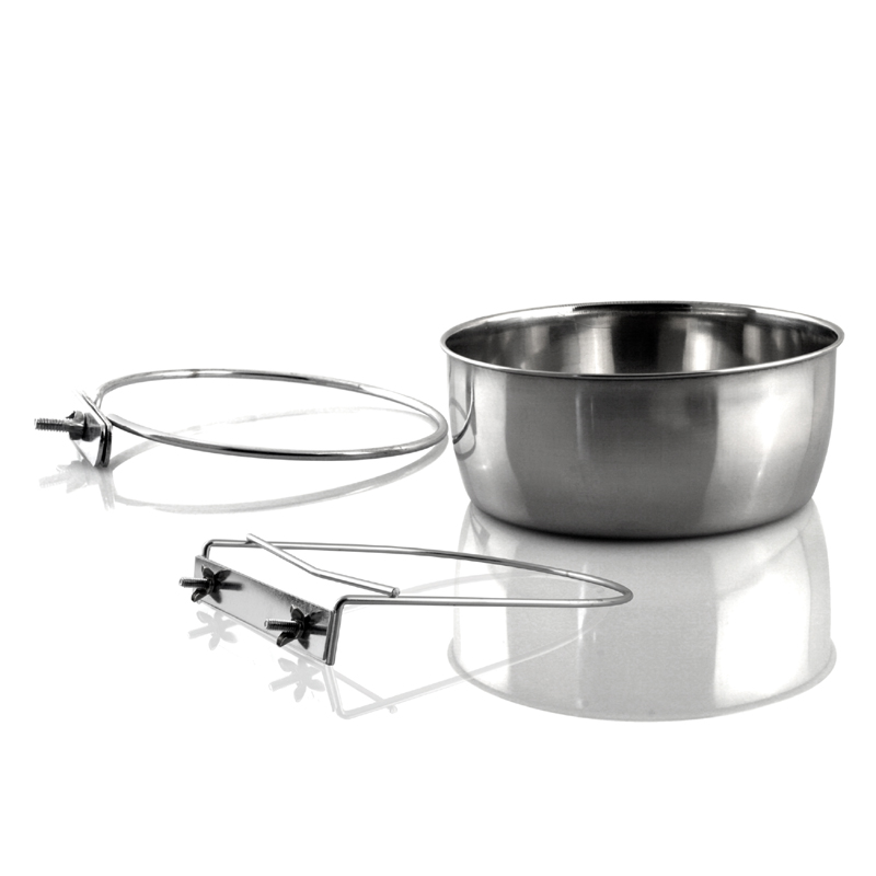 ПР0033199 Миска для птиц и грызунов металлическая с зажимом 280мл ХОРОШКА 