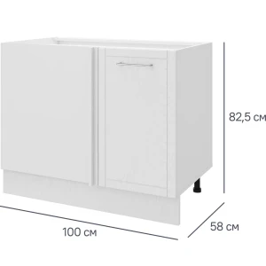 Угловой кухонный шкаф DELINIA Агидель белый 100х82.5х58 см 86586498