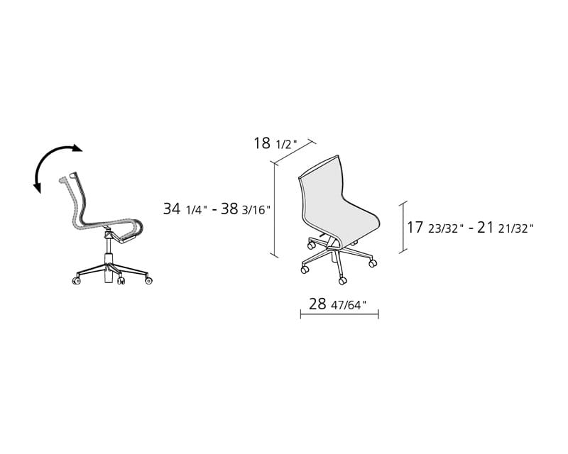 Офисное кресло с регулируемой высотой и сетчатым колесом с 5 спицами Alias рамка ARCH-00034101 - Вид №3