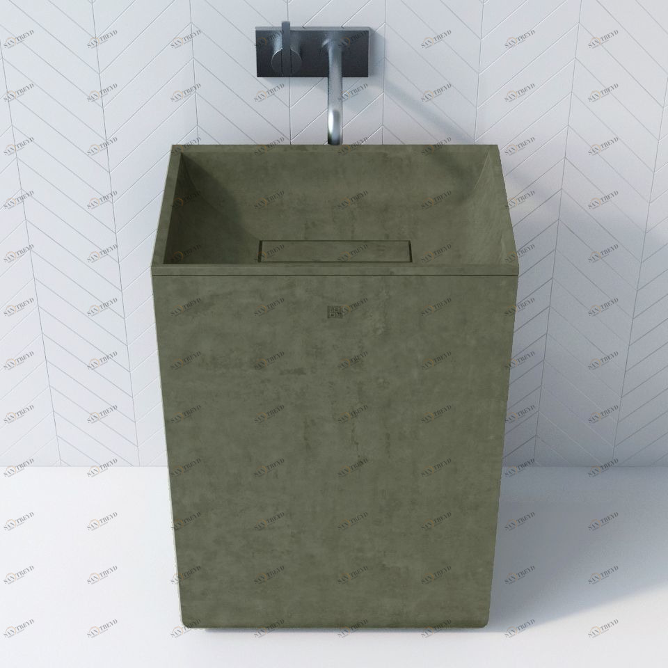 WB609OLIVKOVYJ Накладная раковина на столешницу  прямоугольная BetOn 