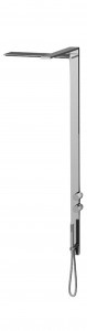 H021+H091  Душевая стойкаВерхняя душевая лейка с противоизвестковой обработкой Водопад (ширина 45 см) ручная лейка FIT гибкий шланг 125 см ПВХ встраиваемый термостатический смеситель для душа, 1/2'' переключатель на 3 потока с ручкой N.B. Условия, необход
