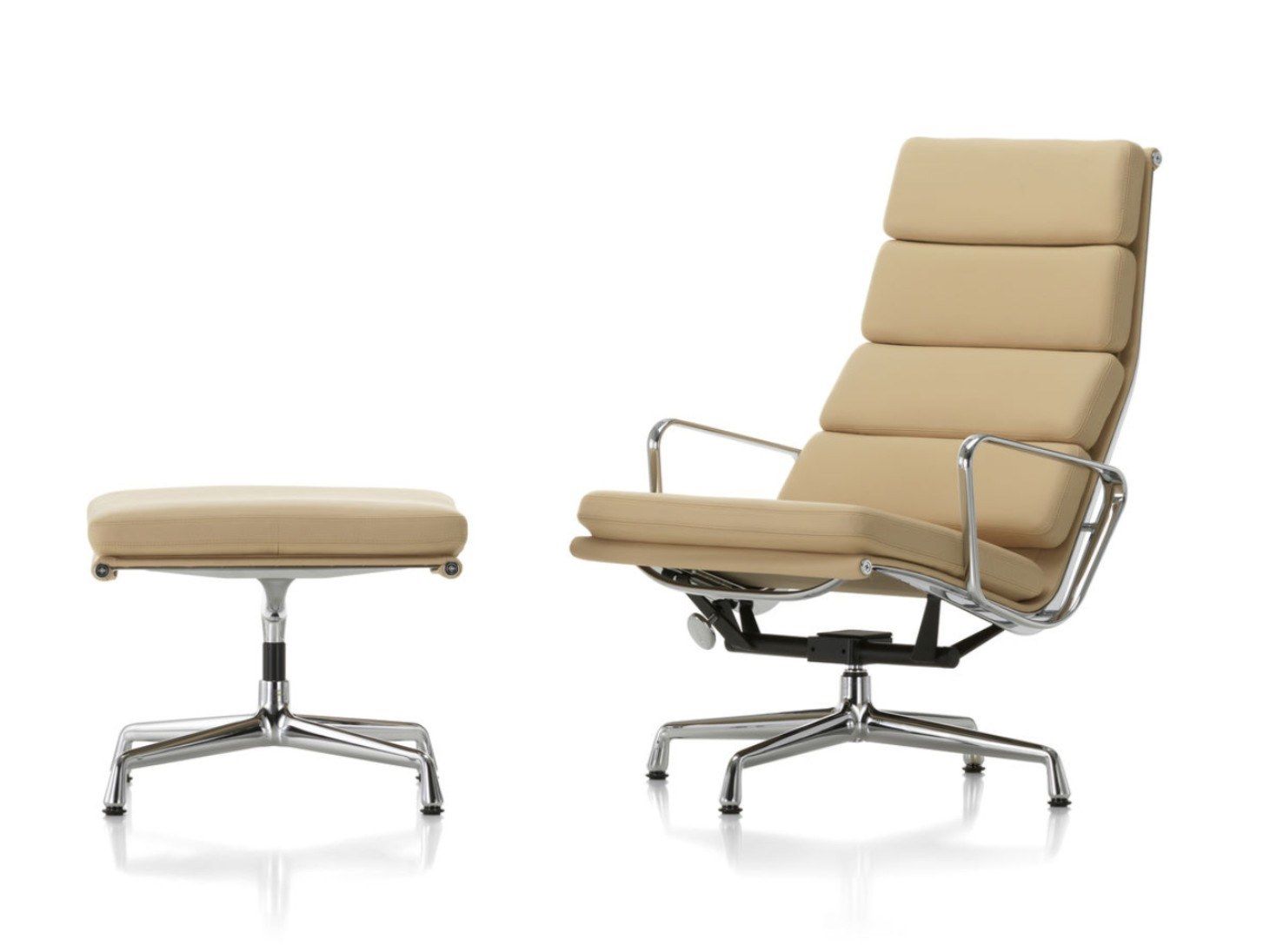 Кожаное кресло с откидывающейся спинкой VITRA Eames Soft Pad Group ARCH-00125088