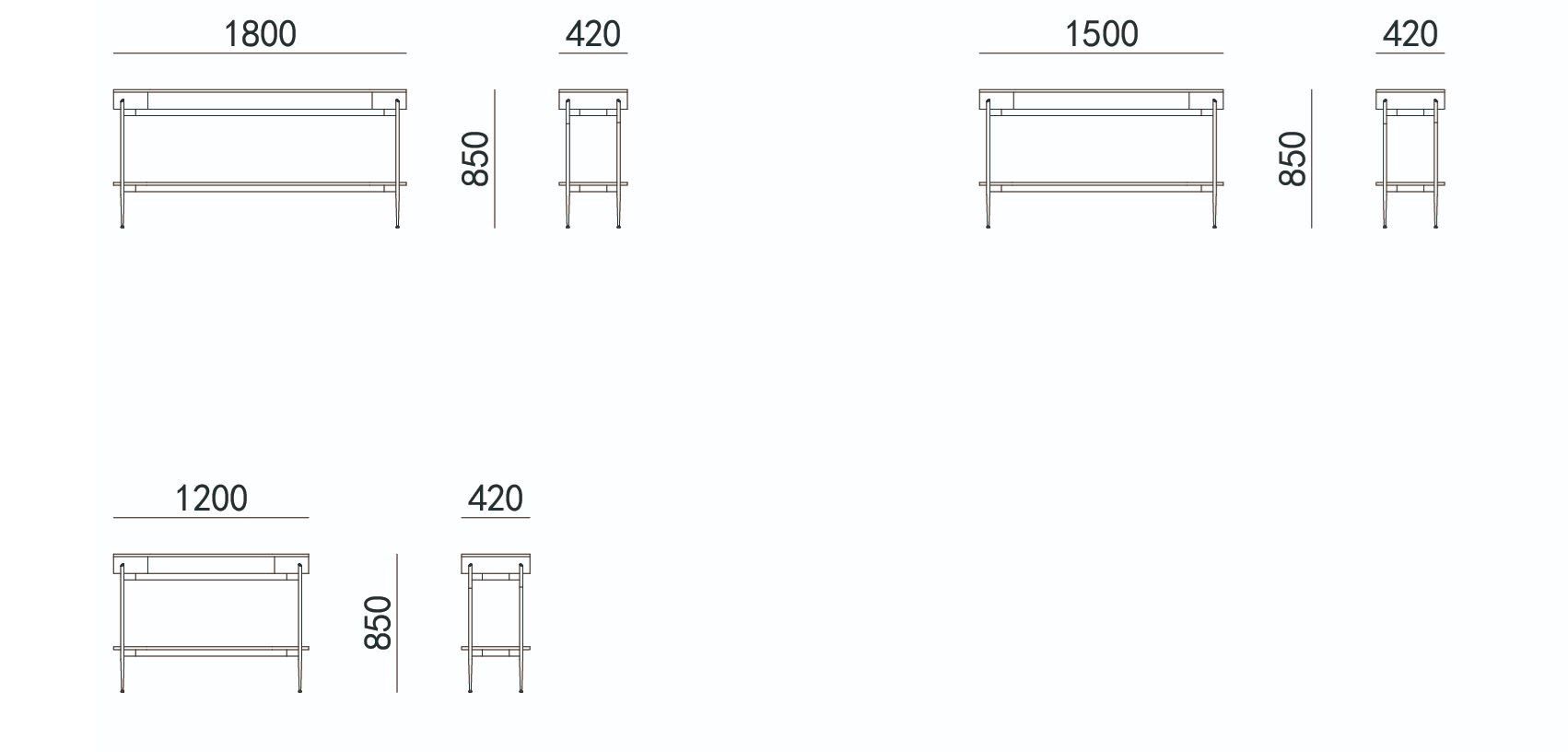 Стальная и деревянная консоль с полками HC28 maison MOON ARCH-00033969 - Вид №2
