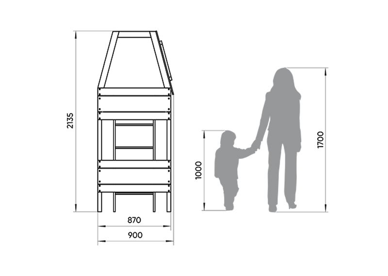 Кровать-чердак Home West M 80х160 см белая, серая ELLIPSE ELLIPSE HOME 351809 Белый;серый Santreyd  - Вид №3