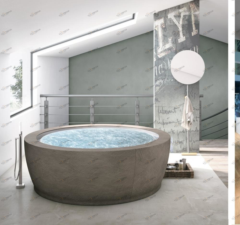 Круглая ванна  напольная с панелями ECOMALTA Bolla 190 см с аэромассажем VIP Gruppo Geromin Bolla Sfioro 2BOA3N50PAV4N0