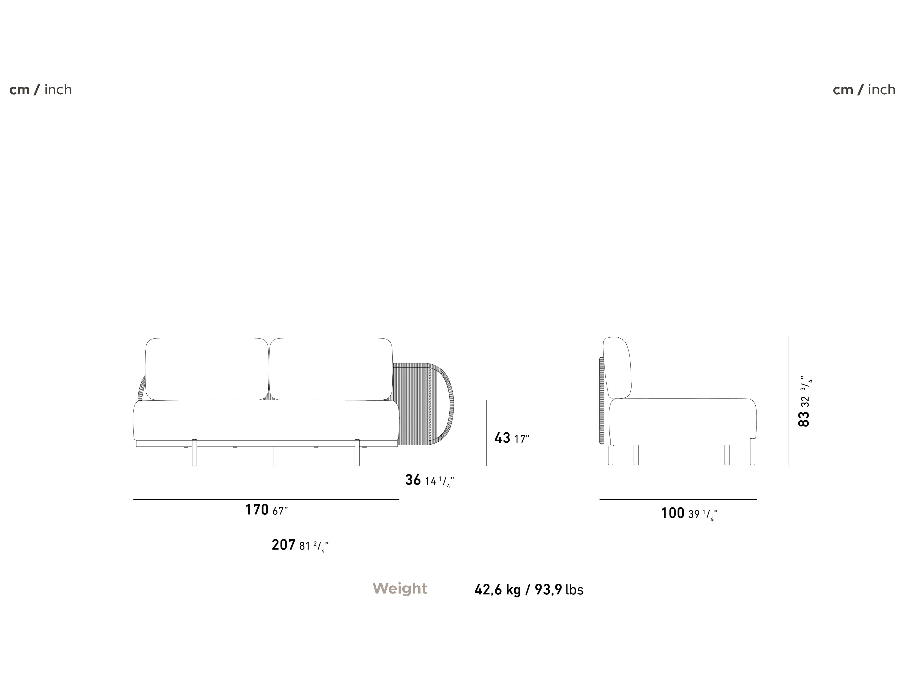 2-местный алюминиевый и Sunbrella® садовый диван YAAZ Ova ARCH-00035718 - Вид №13