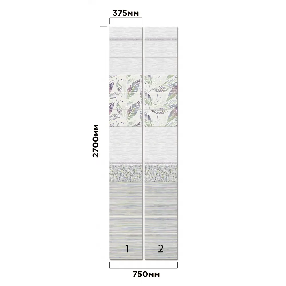 Комплект панелей ПВХ Artens Вайкики 8 мм 2700х375 мм 2.03 м² 2 шт 86360377 STLM-2194727  - Вид №3