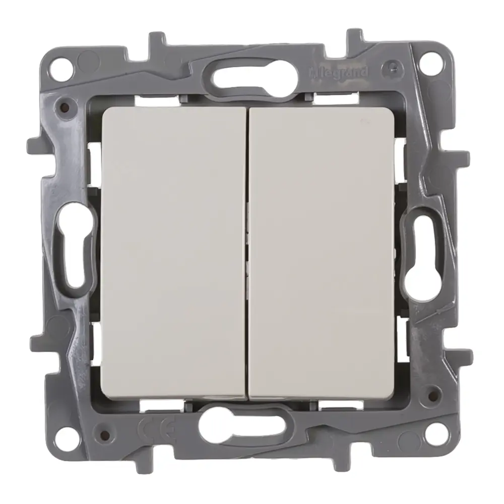 Выключатель двухклавишный Legrand Etika для скрытого монтажа в цвете слоновая кость 17356353 STLM-0007974