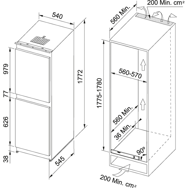 Холодильник  FCB 320 NR ENF V A++ Franke Built in FCB 320 NR ENF V A++  - Вид №1