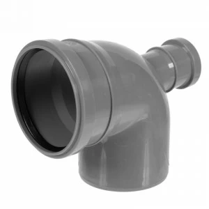 Отвод ПВХ канализационная D110х90° с выходом 50 (фронтальная)