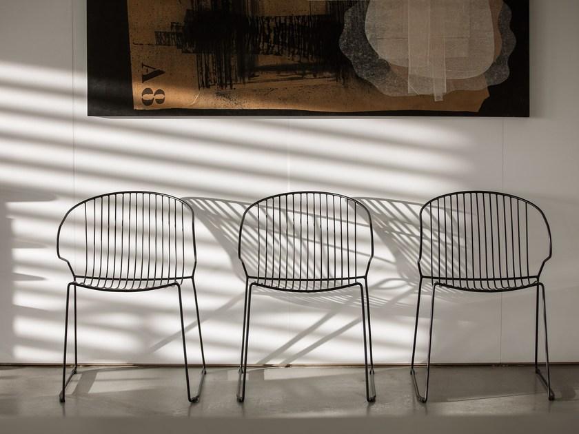 iSimar Стул с подлокотниками, штабелируемый на стальных салазках Bolonia 7207 - Вид №7