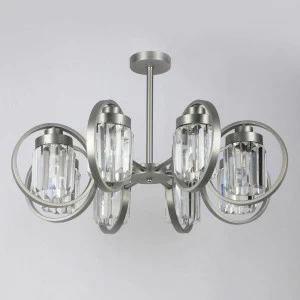 Потолочная люстра Eurosvet 10095/8 сатин-никель/прозрачный хрусталь Strotskis EUROSVET ДИЗАЙНЕРСКИЕ, LORAINE 00-3888638 Прозрачный;серебро