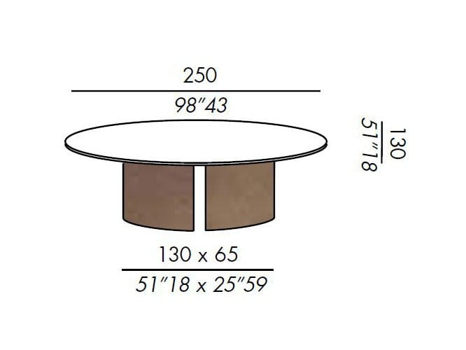 Овальный деревянный обеденный стол Meridiani ARCH-00046952 - Вид №2