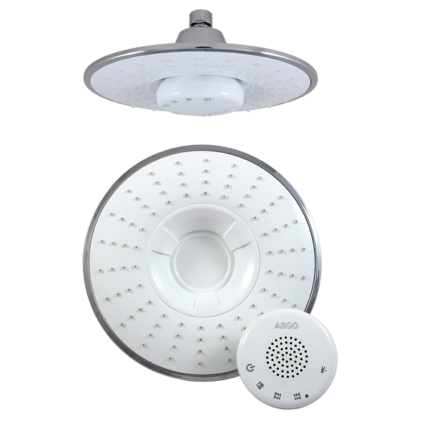 AGD 20.2109FW  Лейка для душа корпус - хром, душевая сетка - белый, декоративная вставка - белый ARGO kran 