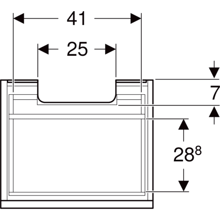 501.909.00.1 Шкафчик для раковины Geberit Renova Plan, с одним выдвижным ящиком и одним внутренним выдвижным ящиком Geberit  - Вид №37