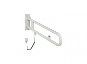 801.50.560 Откидная опорная рейка, поворотная, электронная версия, кнопка смыва HEWI Stützen