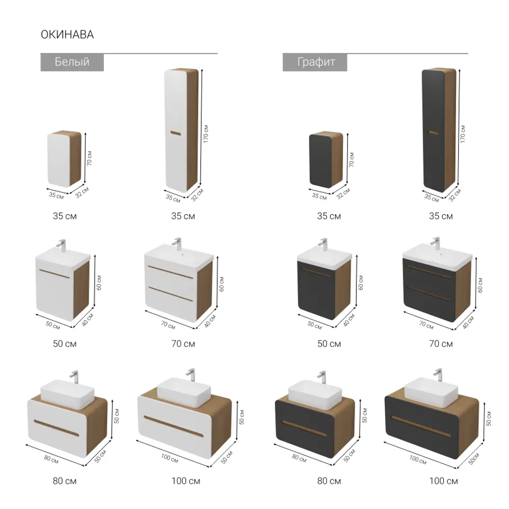Santreyd Пенал для ванной Окинава с 4 полками, графит 85284712 STLM-0971741 - Вид №2